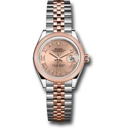  *Pre-Owned* Rolex Everose Rolesor Lady-Datejust Watch - Domed Bezel - RosÃ© Roman Dial - Jubilee Bracelet