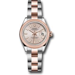  *Pre-Owned* Rolex Steel and Everose Gold Rolesor Lady-Datejust 28 Watch - Domed Bezel - Sundust Index Dial - Oyster Bracelet