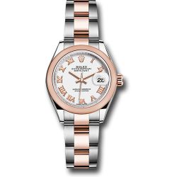  *Pre-Owned* Rolex Steel and Everose Gold Rolesor Lady-Datejust 28 Watch - Domed Bezel - White Roman Dial - Oyster Bracelet