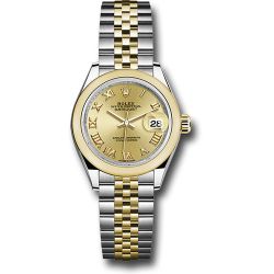  *Pre-Owned* Rolex Steel and Yellow Gold Rolesor Lady-Datejust 28 Watch - Domed Bezel - Champagne Roman Dial - Jubilee Bracelet