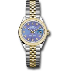  *Pre-Owned* Rolex Steel and Yellow Gold Rolesor Lady-Datejust 28 Watch - Domed Bezel - Lavender Diamond Dial - Jubilee Bracelet