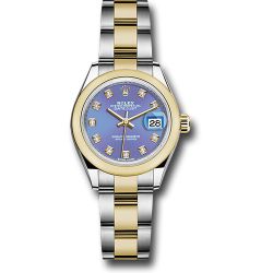  *Pre-Owned* Rolex Steel and Yellow Gold Rolesor Lady-Datejust 28 Watch - Domed Bezel - Lavender Diamond Dial - Oyster Bracelet