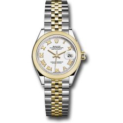 *Pre-Owned* Rolex Steel and Yellow Gold Rolesor Lady-Datejust 28 Watch - Domed Bezel - White Roman Dial - Jubilee Bracelet