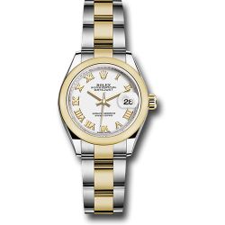  *Pre-Owned* Rolex Steel and Yellow Gold Rolesor Lady-Datejust 28 Watch - Domed Bezel - White Roman Dial - Oyster Bracelet