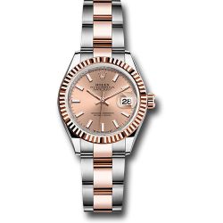  *Pre-Owned* Rolex Everose Rolesor Lady-Datejust Watch - Fluted Bezel - RosÃ© Index Dial - Oyster Bracelet