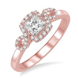 Diana Sapphirea 14K Rose Gold Diamond Engagement Ring
