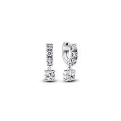 Pavé Dangle Hoop Earrings