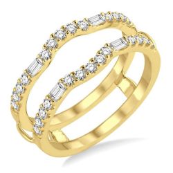 Valorae Baguette Diamond Insert Ring Yellow Gold Diamond Wrap & Enhancer
