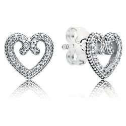 Heart Swirls Stud Earrings