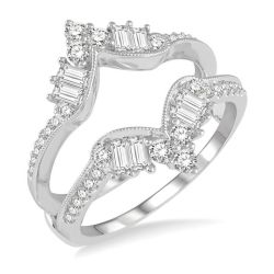 Amara Cassia Chevron Baguette Diamond Insert Ring White Gold Diamond Wrap & Enhancer