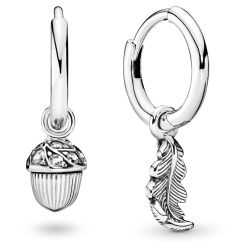 Acorn and Leaf Hoop Earrings