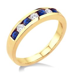 Vesper Anthem Haven Channel Set Alternate Gemstone & Diamond Wedding Band