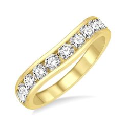 Vesper Silhouette Haven Channel Set Curved Diamond Wedding Band
