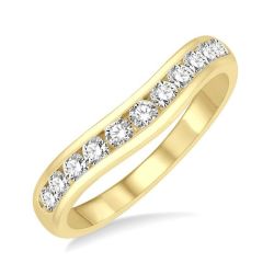 Calypso Cascade Fable Channel Set Curved Diamond Wedding Band