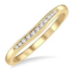 Elysian Gleam Serenity Channel Set Curved Diamond Wedding Band