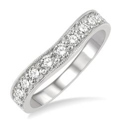Bellona Antigua Grace Curved Diamond Wedding Band