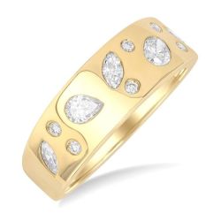 ArElXe 14K Yellow Gold Diamond Ring
