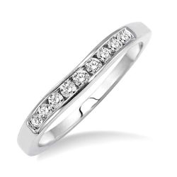 Solstice Crown Echo Channel Set Curved Diamond Wedding Band