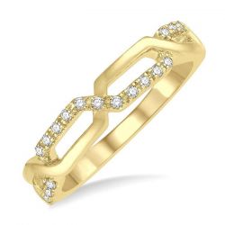 Paper Clip Stackable Diamond Ring