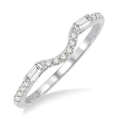 Aurelia Radiance Zenith Chevron Baguette Diamond Wedding Band