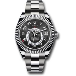  *Pre-Owned* Rolex White Gold Sky-Dweller Watch - Black Arabic Dial - Oyster Bracelet