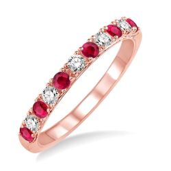 Eirene Radiance Grace Alternate Gemstone & Diamond Wedding Band