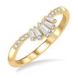 Chevron Baguette Diamond Fashion Ring