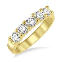 Solstice Whisper Poise Round Shape Stone Diamond Wedding Band