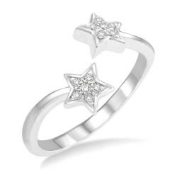 Twin Star Open Light Weight Diamond Fashion Ring