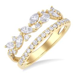 LysAeXe 14K Yellow Gold Diamond Ring