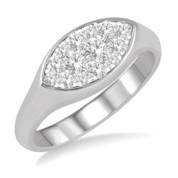 Marquise Shape Shine Bright Essential Diamond Signet Ring