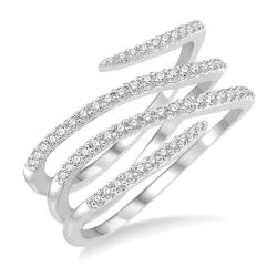 Spiral Diamond Fashion Open Ring