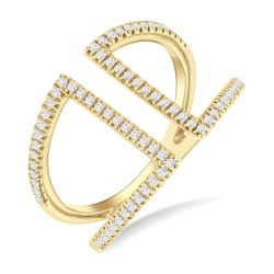 LoElVio 14K Yellow Gold Diamond Ring