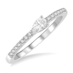 Pear Shape Light Weight Diamond East West Stack Ring
