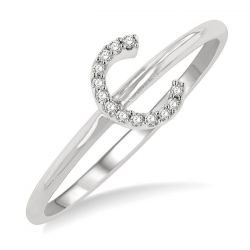 'C' Initial Diamond Ring