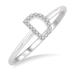 'D' Initial Diamond Ring