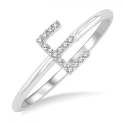 'E' Initial Diamond Ring