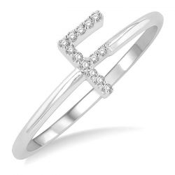 'F' Initial Diamond Ring