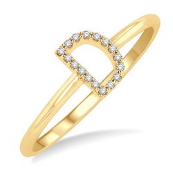 'D' Initial Diamond Ring