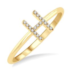 'H' Initial Diamond Ring