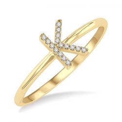 'K' Initial Diamond Ring
