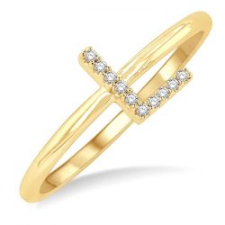 'L' Initial Diamond Ring