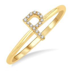 'P' Initial Diamond Ring