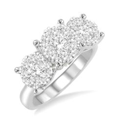 Wisteria 14K White Gold PAST PRESENT & FUTURE SHINE BRIGHT DIAMOND RING