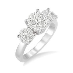 Dahlia Prestige 14K White Gold Diamond Bezel Ring