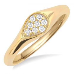 Stackable Pear Shape Diamond Signet Ring