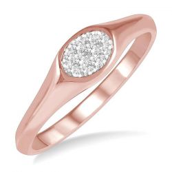 Oval Shape Shine Bright Essential Diamond Signet Ring