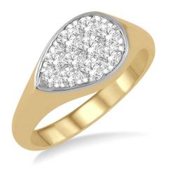 Pear Shape Shine Bright Essential Diamond Signet Ring