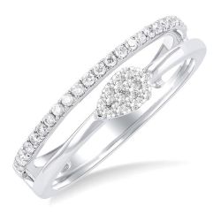 Pear Shape Double Row East-West Shine Bright Diamond Fashion Ring