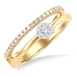 Double Row Shine Bright Diamond Fashion Ring